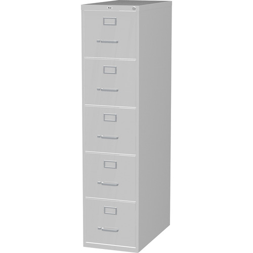 Lorell Commercial Grade Vertical File Cabinet - 5-Drawer 15" x 26.5" x 61" - 5 x Drawer(s) for File - Letter - Vertical - Security Lock, Ball-Bearing Suspension, Heavy Duty - Light Gray - Steel - Recy - image 4 of 7