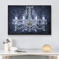 thumbnail image 3 of wall26 Framed Canvas Print Wall Art Navy Blue Pattern Crystal Chandelier Decorative Lights Digital Art Realism Contemporary Chic Relax/Calm for Living Room, Bedroom, Office - 16"x24" Black, 3 of 5