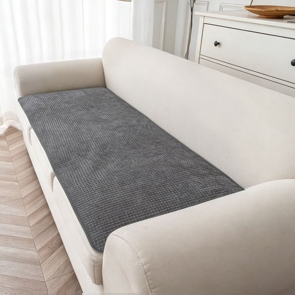 Lavish Cover 28"x28" 100% Waterproof Woven Textured Sofa Seat Cushion, Non Slip Backing Couch Slipcover, Machine Washable Furniture Protector, Dark Gray
