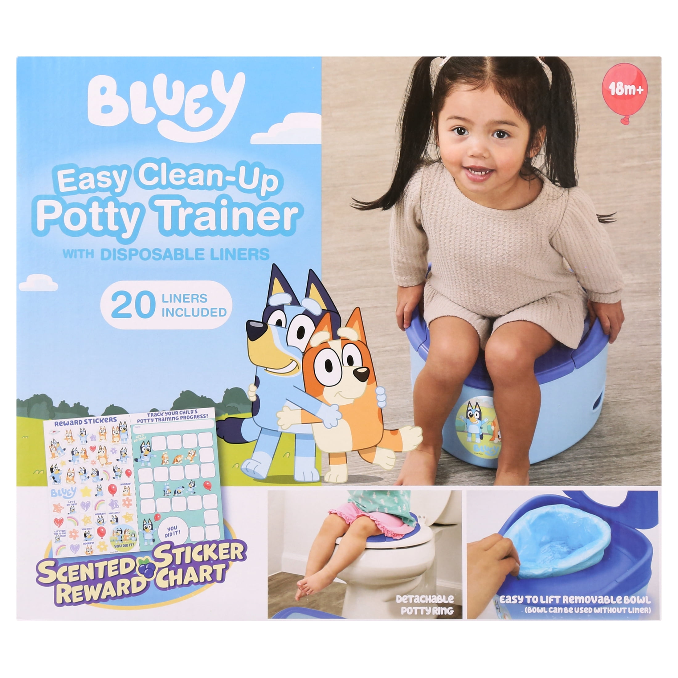 Bluey 3-in-1 Easy Clean-Up Potty Trainer with Disposable Liner Bags