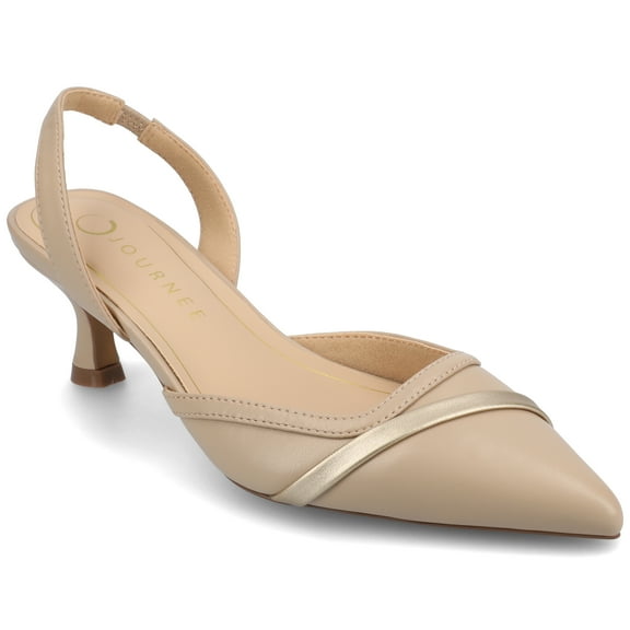 Journee Womens Nellia Slip On Kitten Heel Mule Pumps, Widths Available