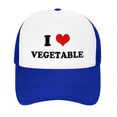 thumbnail image 2 of I Heart Vegetable Love Food Funny Trucker Hat Mesh Cap Unisex Blue, 2 of 5