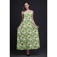 thumbnail image 2 of Bimba Rayon Leaves Ladies Printed Backless Spaghetti Strap Long Maxi Evening Party Dress-Large, 2 of 5