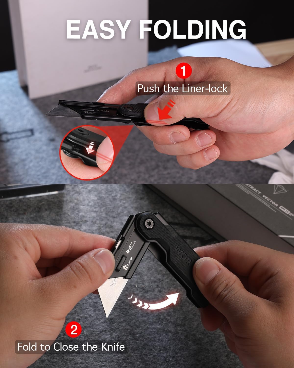Innovations Cutter Stainless Steel Package Opener, Safety Utility Cutter Assorted Colors 5 pcs, - 5/PACK MIX