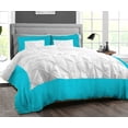 thumbnail image 1 of Dee's Collection Cal-King Dual Tone Half Pinch Turquoise Blue Luxurious Comforter - Pillowcases, 1 of 7