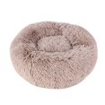thumbnail image 3 of Cestas de cama para perros y gatos redondas de lujo de 60cm, cojín de donut para mascotas lavable y cálido, supersuave y cómodo para perros y gatos pequeños, marrón claro Feliz Sencillez, 3 of 5