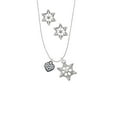 thumbnail image 2 of Delight Jewelry Black Nickeltone Clear Crystal Heart Silver tone Snowflake Charm Necklace and Stud Earrings, 2 of 4
