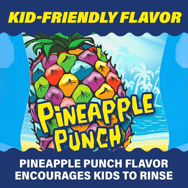 キッズ・ファミリー dentapple ACT Kids Anticavity Wild Pineapple Punch Fluoride Mouthwash, 16.9
