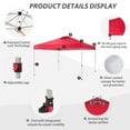 thumbnail image 5 of CROWN SHADES 12x12 Pop Up Canopy Outside Canopy Patented One Push Setup Tent Canopy Sun Shade Red, 5 of 7