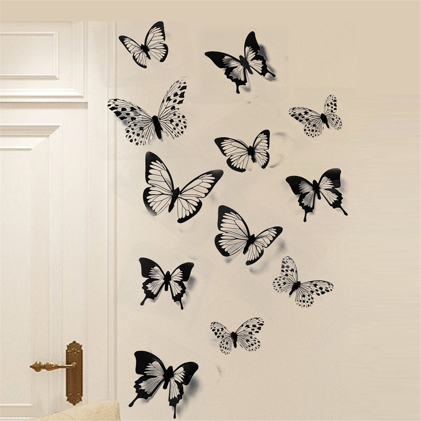 12/24pcs Butterfly Design Wall Stickers 3D Decal Home Room Decorations Decor
