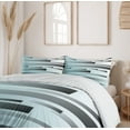 thumbnail image 5 of Ambesonne Striped Duvet Cover Set, Abstract Lines Sci Fi, 2-Calking, Sky Blue Grey, 5 of 6