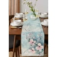 thumbnail image 4 of nqOlkjepod Pink Spring Flower Table Runner 120 Inches Long Farmhouse Dress Scarves, Retro Blue Wall Mottled Pastoral Dining Tablerunner for Coffee Table/Kitchen Island/Party Décor, 13" x 120", 4 of 8