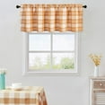 thumbnail image 3 of Orange Simple Style Valances for Kitchen Window, Retro Buffalo Plaids Pattern Decorative Window Treatments for Dining Room, Top Rod Pocket, 1 Panel, 52 x 18 Inches, 3 of 6