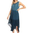 thumbnail image 4 of Sakkas Ambra Women's Casual Maxi Tie Dye Sleeveless Loose Tank Cover-up Dress - 19303-Teal - One Size Plus, 4 of 5