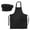 Black, variant on (Price/1 Set)Opromo Cotton Canvas Adjustable Apron Chef Hat Set for Men and Women-Yellow-L