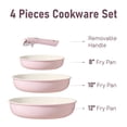 thumbnail image 2 of Carote 4 Pcs Nonstick Cookware Sets, Pots and Pans Set with Detachable Handles, Oven Safe, Induction Cookware, Stackable Kitchen Cooking Set, Pink, 2 of 7