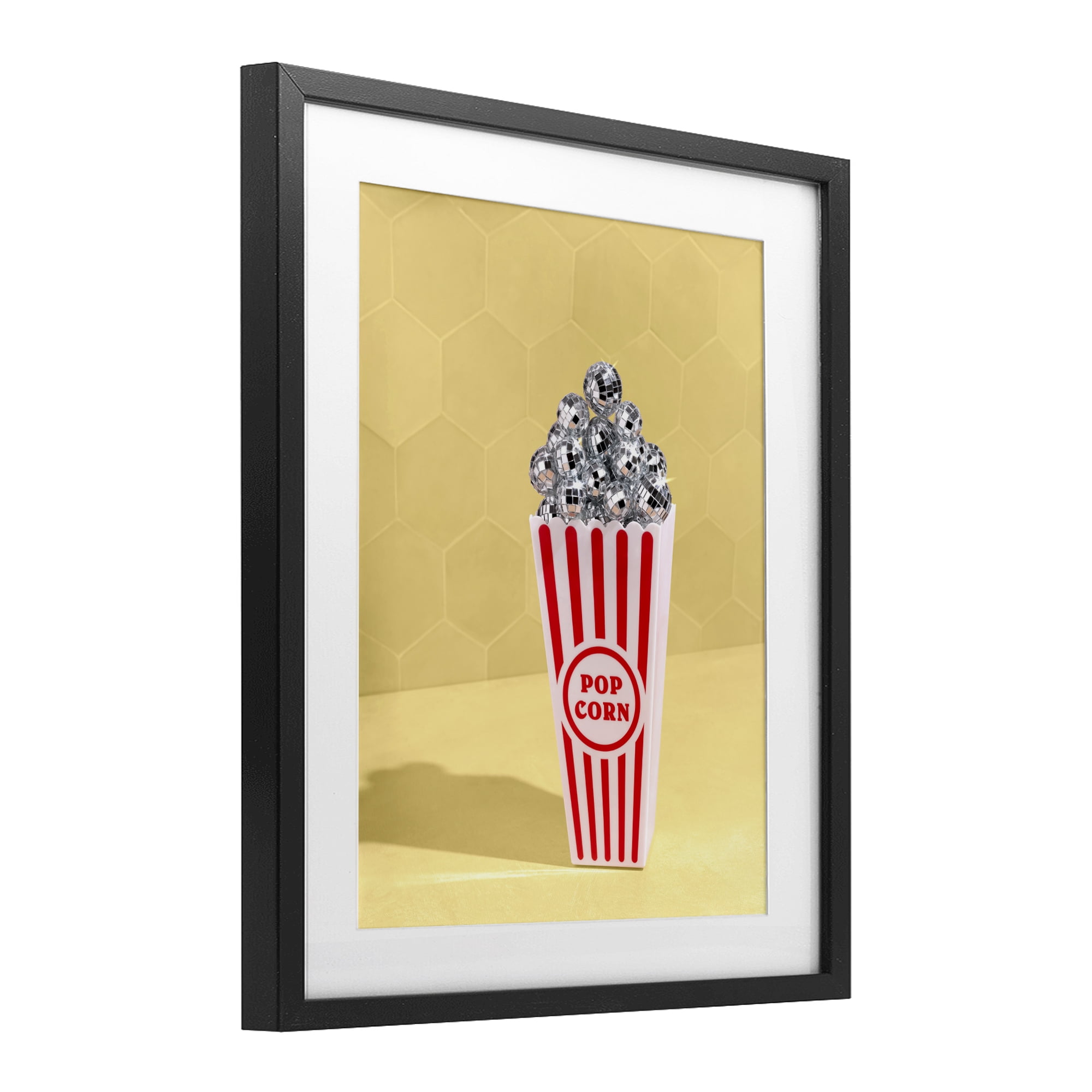 Stupell Industries Disco Filled Popcorn Black Framed Print Under Glass, design by LISH Creative