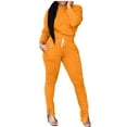 thumbnail image 2 of Hooded Sweatshirt Fashion Women Pocket Round-Neck Casual Long Sleeve Sweatshirt+ Pant Set Fall New Arrivals, 2 of 5