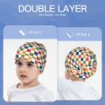 thumbnail image 6 of Honeii Floral Checkerboard Print Kids Knit Beanie Watch Hat ,Knit Cap for Boys and Girls, 6 of 7
