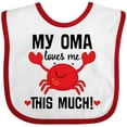 thumbnail image 3 of Inktastic Oma Loves Me Grandson Boys or Girls Baby Bib, 3 of 4