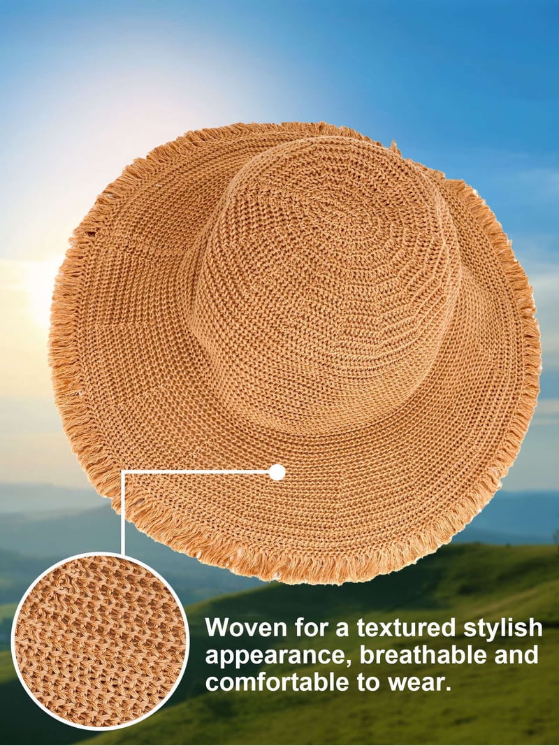 Deago Summer Straw Beach Sun Hats for Women UV Protection  display picture 1