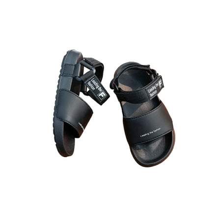 

SIMANLAN Children Sandal Slip On Casual Shoes Summer Flat Sandals Kids Hook & Loop Boys Girls Beach Black Style B 7C