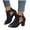 Blue, variant on Women's Open Toe Dress Shoes Vintage Suede Back Zipper Chunky High Heel Platfrom Sandal with Adjustable Ankle Strap Blue Size 9.5