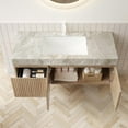 thumbnail image 5 of 48 inch Bathroom Vanity with Sink, Wall Mounted Bathroom Vanities with Drawer and 2 Doors, Roma Travertine-Pattern Countertop and Ceramic Basin, Pre-Assembled, 5 of 6