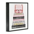 thumbnail image 3 of The Stupell Home Decor Collection Watercolor High Fashion Bookstack Padded Pink Bag Framed Giclee Texturized Art, 12 x 1.5 x 12, 3 of 9