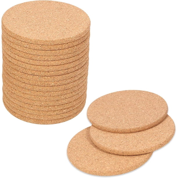 Posavasos de corcho redondos retro posavasos de madera de corcho posavasos vasos para bebidas divertidos posavasos de café y té natural adecuado para el hogar restaurante apagado