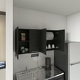 thumbnail image 4 of FM FURNITURE Sitka Wall Cabinet with Four Doors Engineered Wood Black, 4 of 6