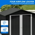 thumbnail image 2 of Dextrus 6x4ft Outdoor Storage Shed, Lockable and Weatherproof with Vents for Backyard, Dark Gray, 2 of 8