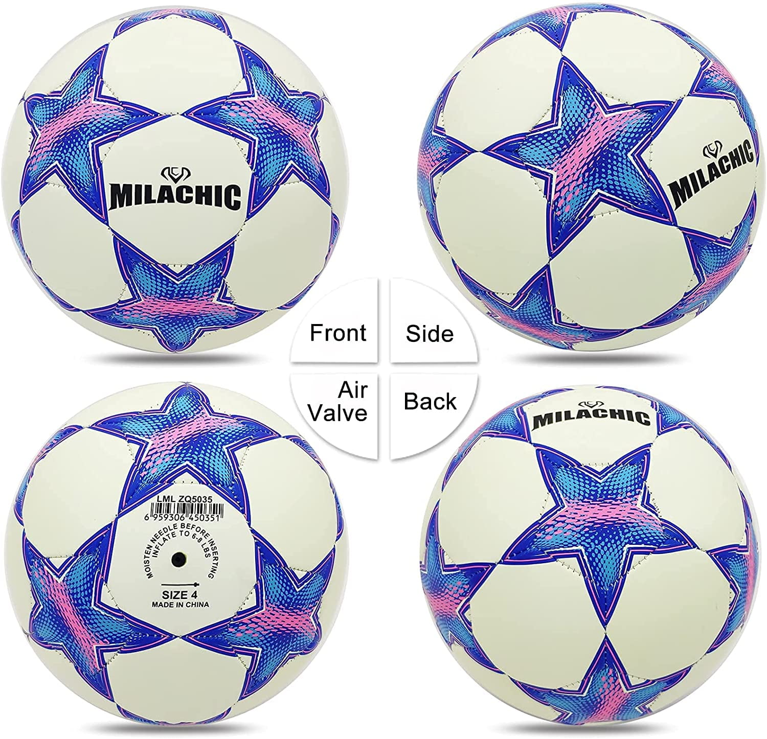 Soccer Ball, Glow in The Dark Soccer Ball Size 3 / 4 / 5, MILA CHIC Glowing Luminious Soccer Balls Gifts for Boys, Girls, Men, Women Indoor-Outdoor Soccer Training (with Pump)