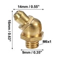thumbnail image 3 of Unique Bargains 50 Pcs M6x1 Grease Nipple Fitting Bend 45 Degree Angle Brass Grease Zerk Fitting Adapter for Car, 3 of 6