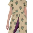 thumbnail image 4 of Moomaya Robe Tunique à Fente avant pour Femmes, Manches Courtes, Kurti Imprimée, Tenue d'Été, 4 of 5