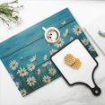 thumbnail image 4 of BaHomeck placemats Set of 4 Field Of White Daisies Painted On A Blue Wooden Background Cotton Linen rectangle Placemats for Kitchen Dining Table Indoor,Outdoor,18*12inch, 4 of 4