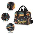thumbnail image 3 of FORMRS Reusable Lunch Bag for Work School Leakproof Insulated Cooler with Adjustable Shoulder Strap, Black Sardines Pattern, 3 of 6