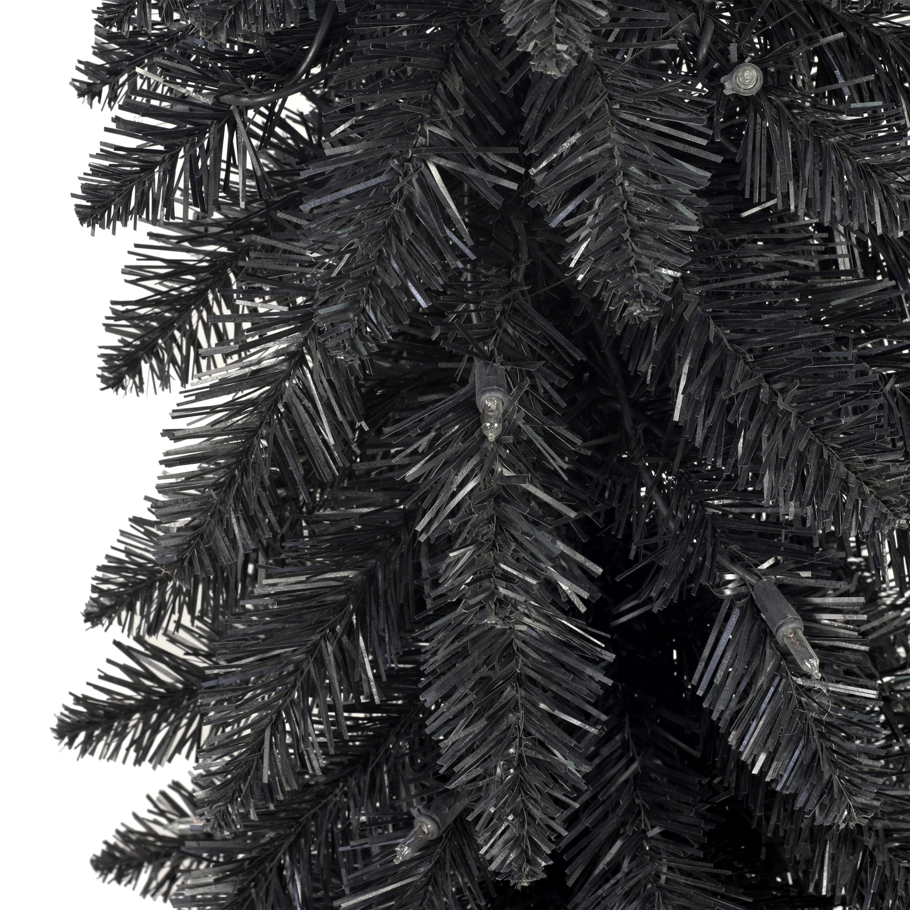 4 ft Pre-Lit Black Artificial Alpine Pencil Tree
