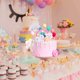 thumbnail image 5 of Decoración de tarta Qoadwem con diseño de unicornio y arcoíris para cumpleaños de niñas, 5 of 6