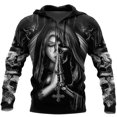 thumbnail image 3 of Sudadera con capucha con estampado 3D de calavera vintage para hombre y mujer, sudaderas casuales de moda para niños, sudaderas de gran tamaño, abrigo unisex para hombre, 3 of 5