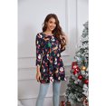 thumbnail image 5 of Christmas Blouses for Women Casual 3/4 Sleeve Tunic Tops Loose Fit Snowman Print Xmas Shirts, 5 of 7