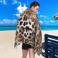 thumbnail image 4 of Wild Leopard Print Beach Towel Fast Drying Camping Towels Sand Free Beach Blanket Soft Absorbent Travel Sport Towel for Gym Bath Shower Swimming 30" x 60" Washcloth Gift, 4 of 7