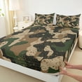 thumbnail image 3 of Homewish Retro Camo Twin Sheet Sets,Vintage Camouflage Twin Fitted Sheet,Brown Splashing Ink 03 For Boys Kids,Luxury Bedroom Decor,3-Piece, 3 of 7