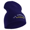 thumbnail image 4 of Golden US Submarine Symbol Embroidered Heavyweight Classic Knit YP Short Beanie - Royal OSFM, 4 of 5