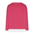 thumbnail image 5 of Ltctricy Women's Long Sleeve Shirts Trendy Crew Neck 2 in 1 Tee Tops Casual Loose Blouses Fall Winter Fashion Clothes(Hot Pink,Small), 5 of 5
