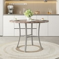 thumbnail image 3 of VECELO 36" Round Dining Table, Kitchen Table Faux Wood-Grain Finish with Metal Base for Living Room Kitchen, Gray, 3 of 7