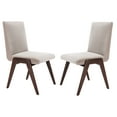 thumbnail image 2 of SAFAVIEH Couture Forrest Contemporary Velvet Solid Dining Chair, Light Gray/Dark Walnut (Set of 2), 2 of 12