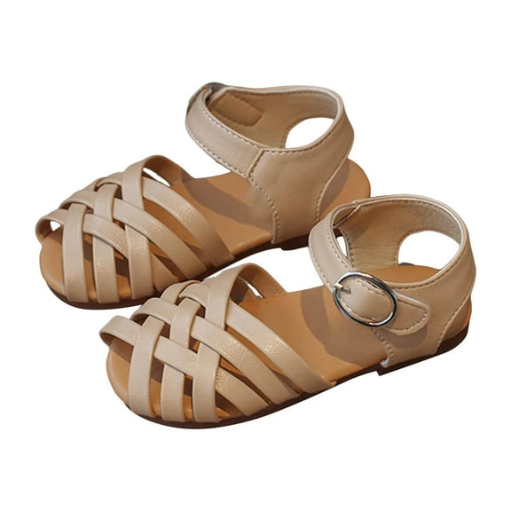 Mostsola Girls Gladiator Sandals Open Toe Strappy Flats Fisherman Cross Strap Sandals Dress Shoes