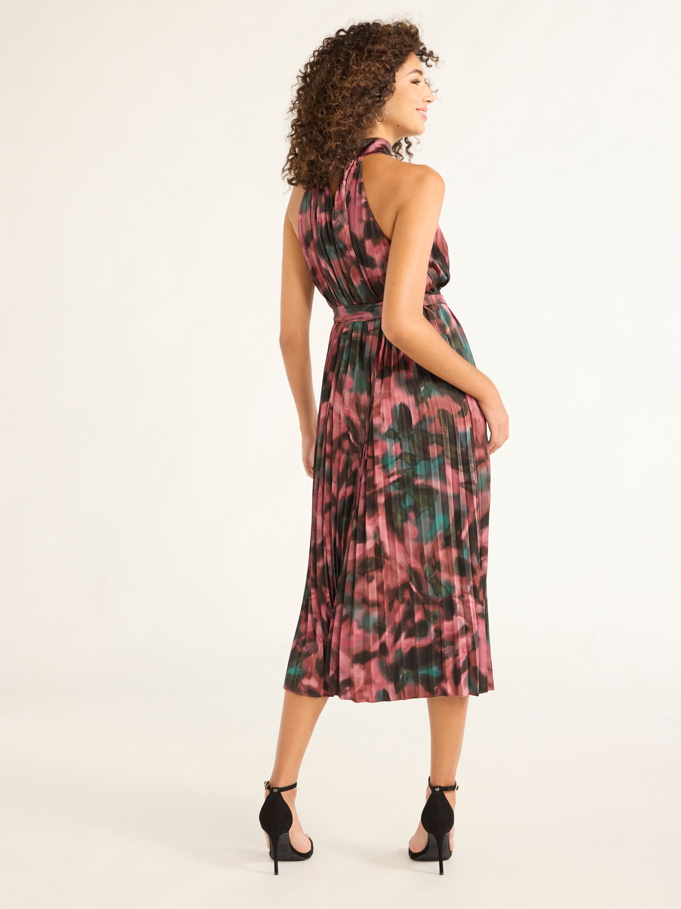 Sofia Jeans Womens Size Halter Pleated Midi Dress