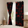 thumbnail image 4 of Feelyou Pixelate Miner Game Black Out Curtains, Neon Gradient Square Curtains Pack of 2 (42x63 Each), Honeycomb Black Red Bedroom Curtains, Blackout Curtains Room Decor, 4 of 7